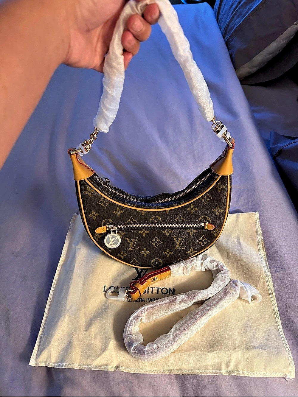 Fashion nova Monogram Shoulder Bag in Brown & Gold